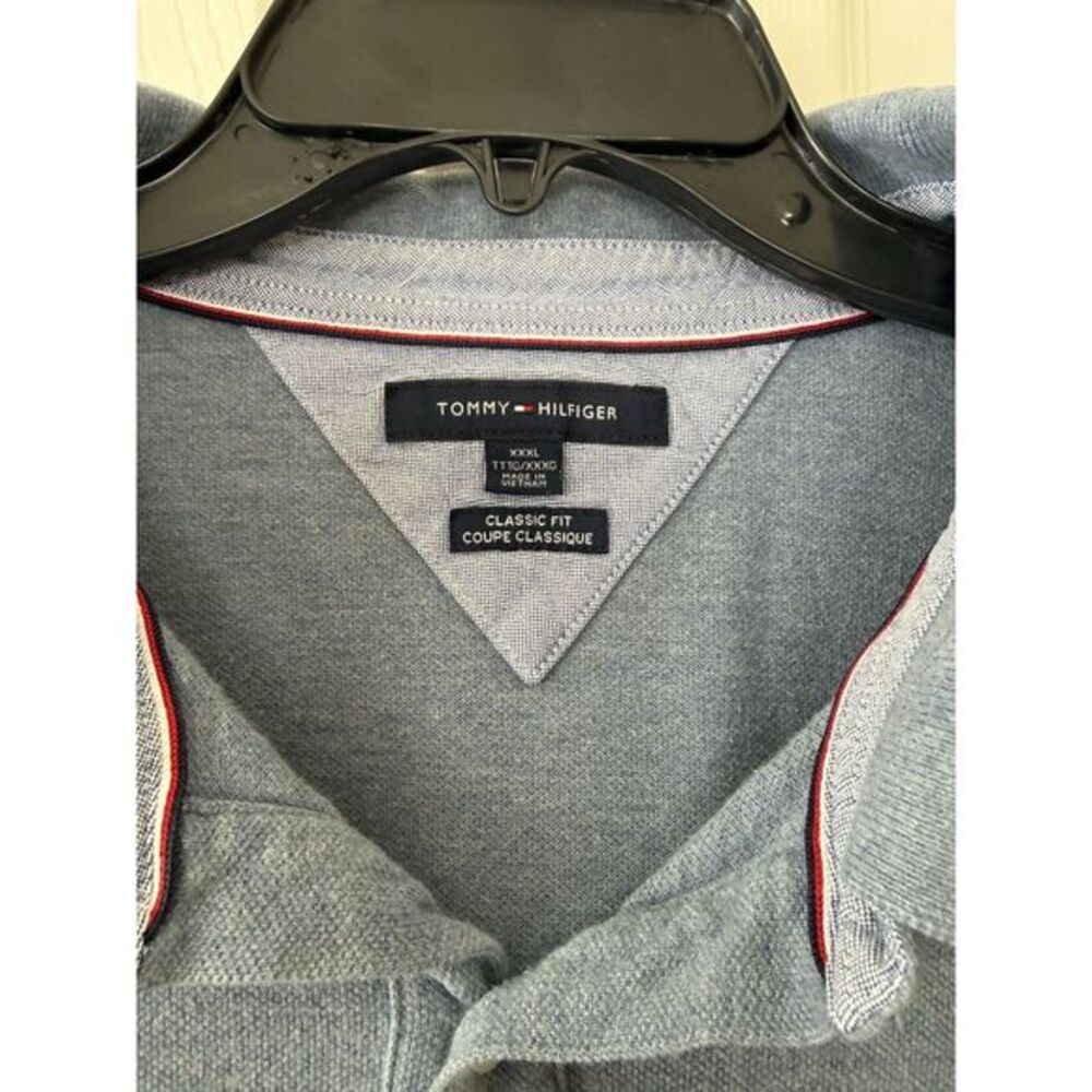 Tommy Hilfiger Men's 3XL Polo Shirt - Classic Fit Pique - Light Blue -Big & Tall